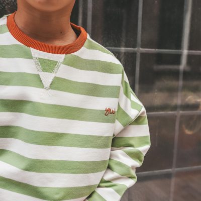 Your Wishes - Stripe French Knit - Sweater - Tarragon