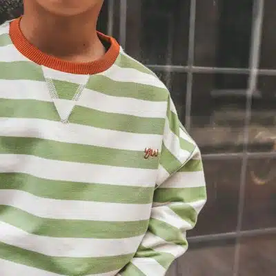 Your Wishes - Stripe French Knit - Sweater - Tarragon