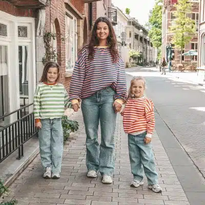 Your Wishes - Stripe French Knit - Sweater - Tarragon