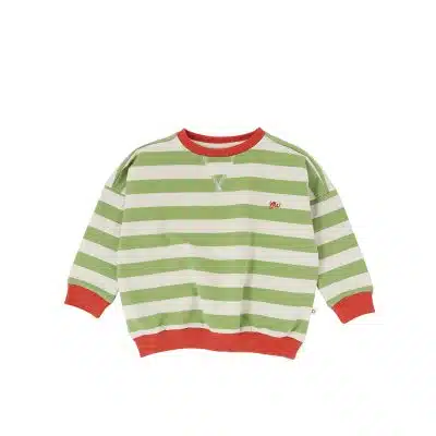 Your Wishes - Stripe French Knit - Sweater - Tarragon