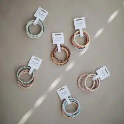 Mushie - Silicone Bracelet - Linen/Peony/Pale Pink