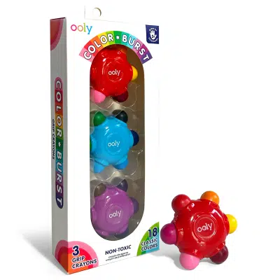 Ooly - Color Burst Grip Crayons - Set of 3 / 18 Colors