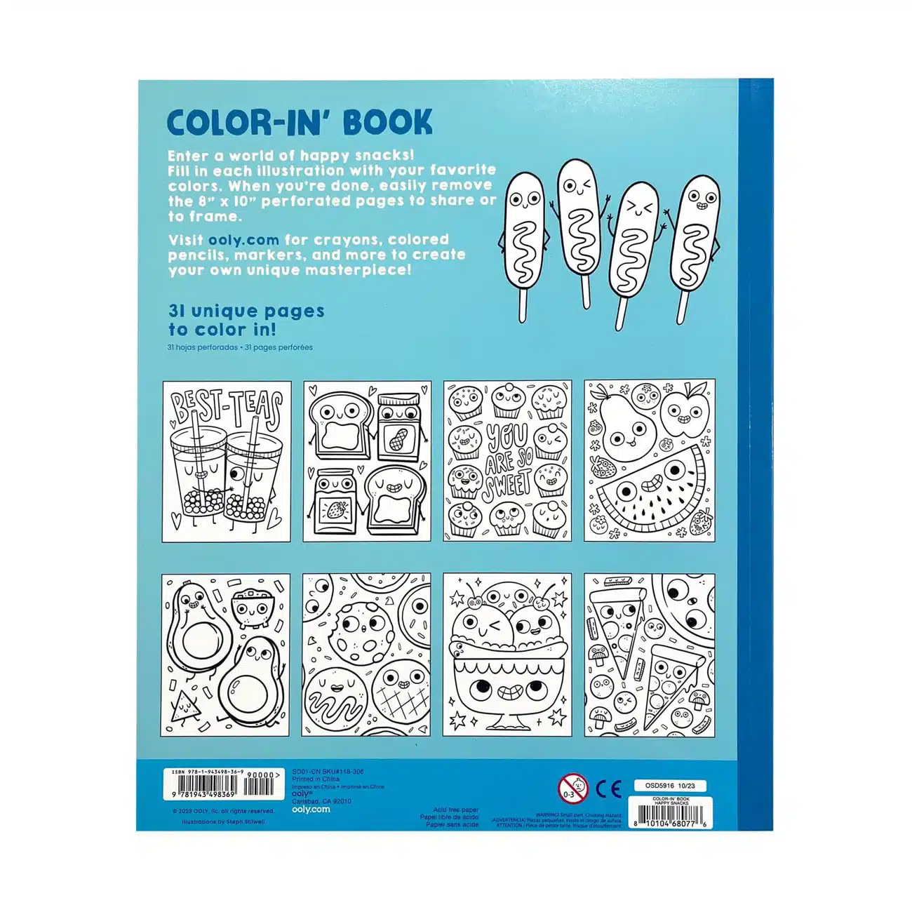 Ooly - Color-in Book - Happy Snacks
