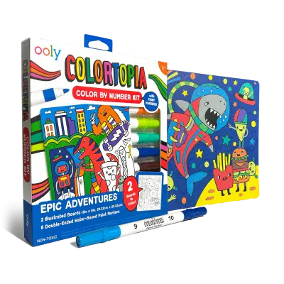 Ooly - Colortopia Paint Marker By Number Kit - Epic Adventures