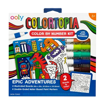 Ooly - Colortopia Paint Marker By Number Kit - Epic Adventures