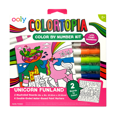 Ooly - Colortopia Paint Marker By Number Kit - Unicorn Funland