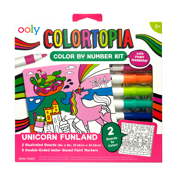 Ooly - Colortopia Paint Marker By Number Kit - Unicorn Funland