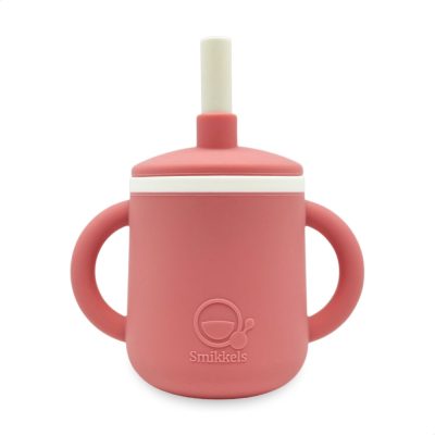 Smikkels - Siliconen cup with handle - Pink