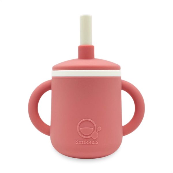 Smikkels - Siliconen cup with handle - Pink