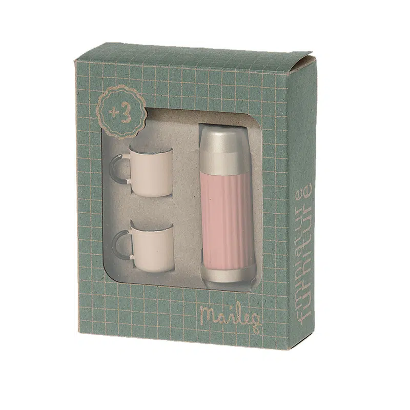 Maileg - Thermos and Cups - Coral