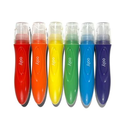 Ooly - Easy Squeezy Squeezable Poster Paint Brushes – Set of 6 Colors