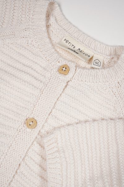 Petit Maison - Knitted Button Up Cardigan - Kiki - Natural White