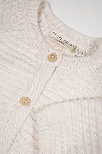 Petit Maison - Knitted Button Up Cardigan - Kiki - Natural White