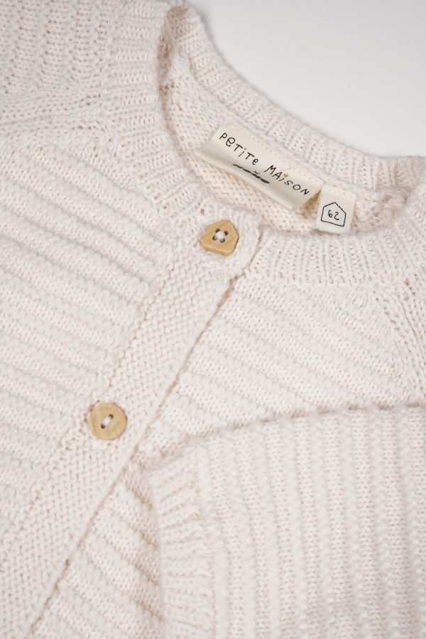 Petit Maison - Knitted Button Up Cardigan - Kiki - Natural White