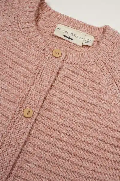 Petit Maison - Knitted Button Up Cardigan - Kiki - Pastel Pink