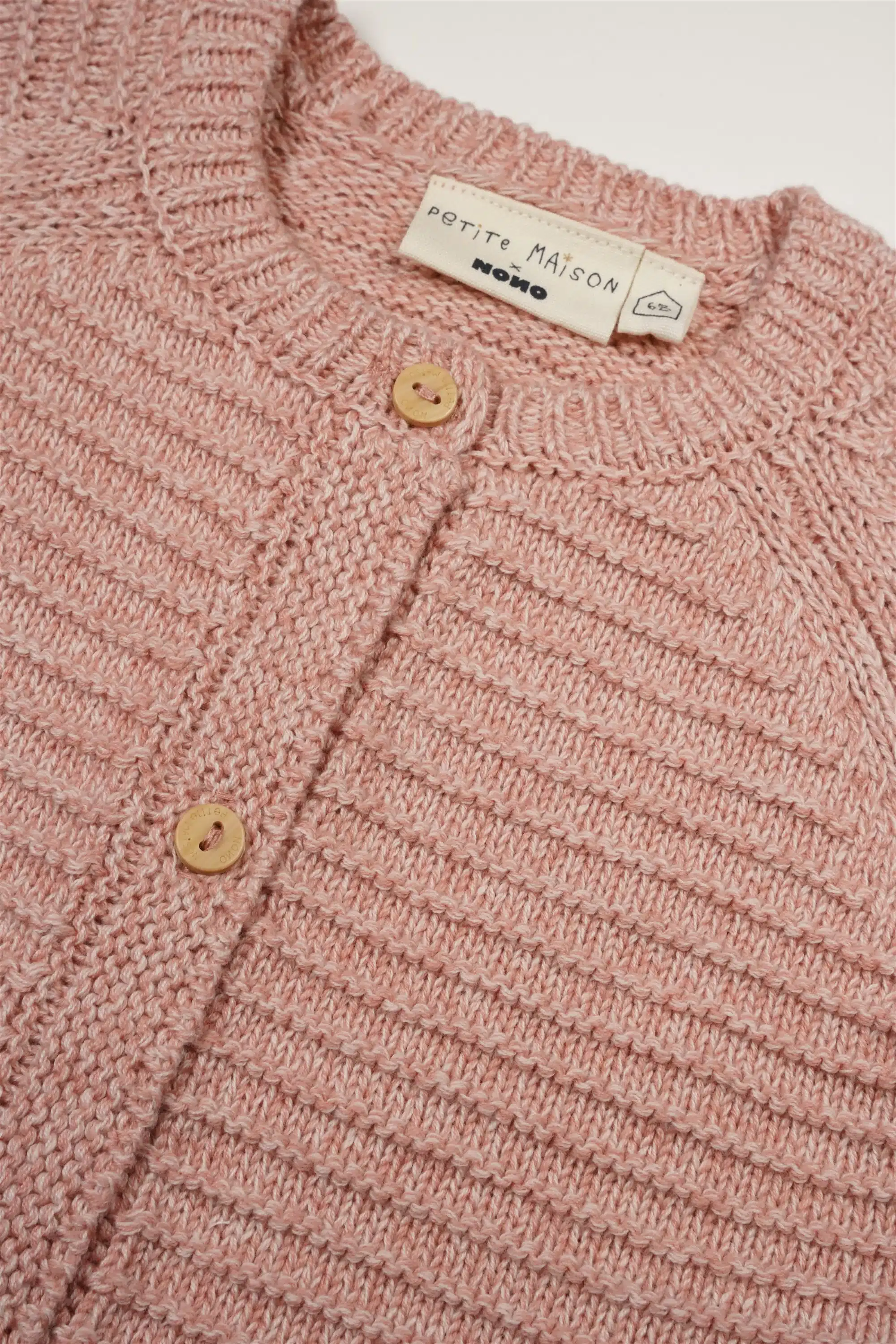 Petit Maison - Knitted Button Up Cardigan - Kiki - Pastel Pink
