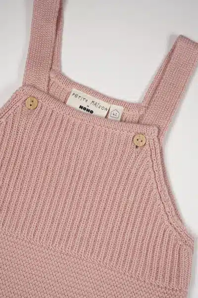 Petit Maison - Knitted Dungaree - Seyo - Pastel Pink