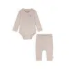 Petit Maison - Set Body Long Sleeve & Jogger Legging - Stormy - Oatmeal