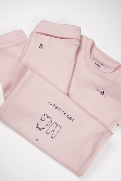 Petit Maison - Set Body Long Sleeve & Jogger Legging - Stormy - Pastel Pink