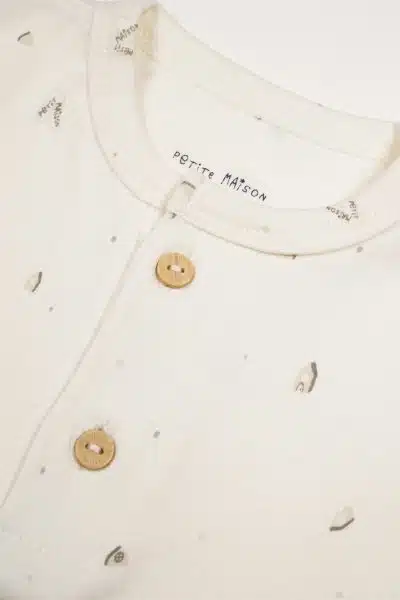 Petit Maison - Tshirt Longsleeve with Placket - Ko - AOP Grey