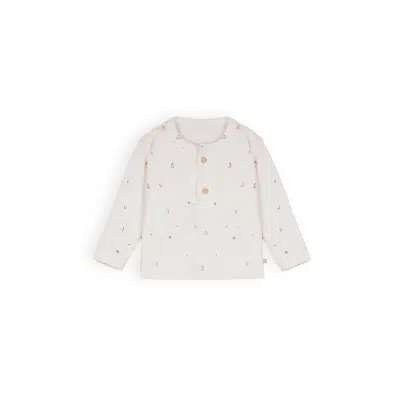 Petit Maison - Tshirt Longsleeve with Placket - Ko - AOP Grey