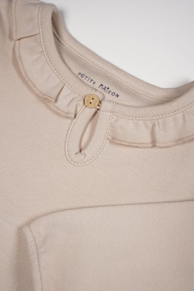Petit Maison - Tshirt Longsleeve with ruffle - Kaya - Oatmeal