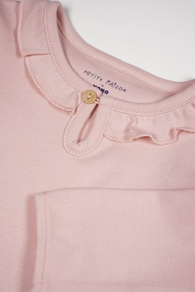 Petit Maison - Tshirt Longsleeve with Ruffle - Kaya - Pastel Pink