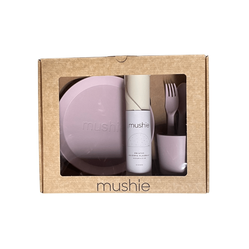 Mushie - Giftbox - Dinnerware Round - Soft lilac