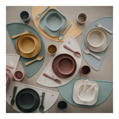 Mushie - Giftbox - Dinnerware Round - Soft lilac