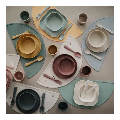 Mushie - Giftbox - Dinnerware Round - Soft lilac