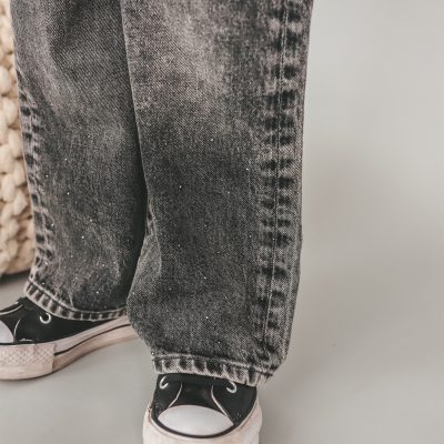 Your Wishes - Stretch Denim - Wide Leg Glitter Jeans