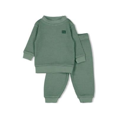 Feetje - Pyjama wafel - Family Edition - Zeegroen