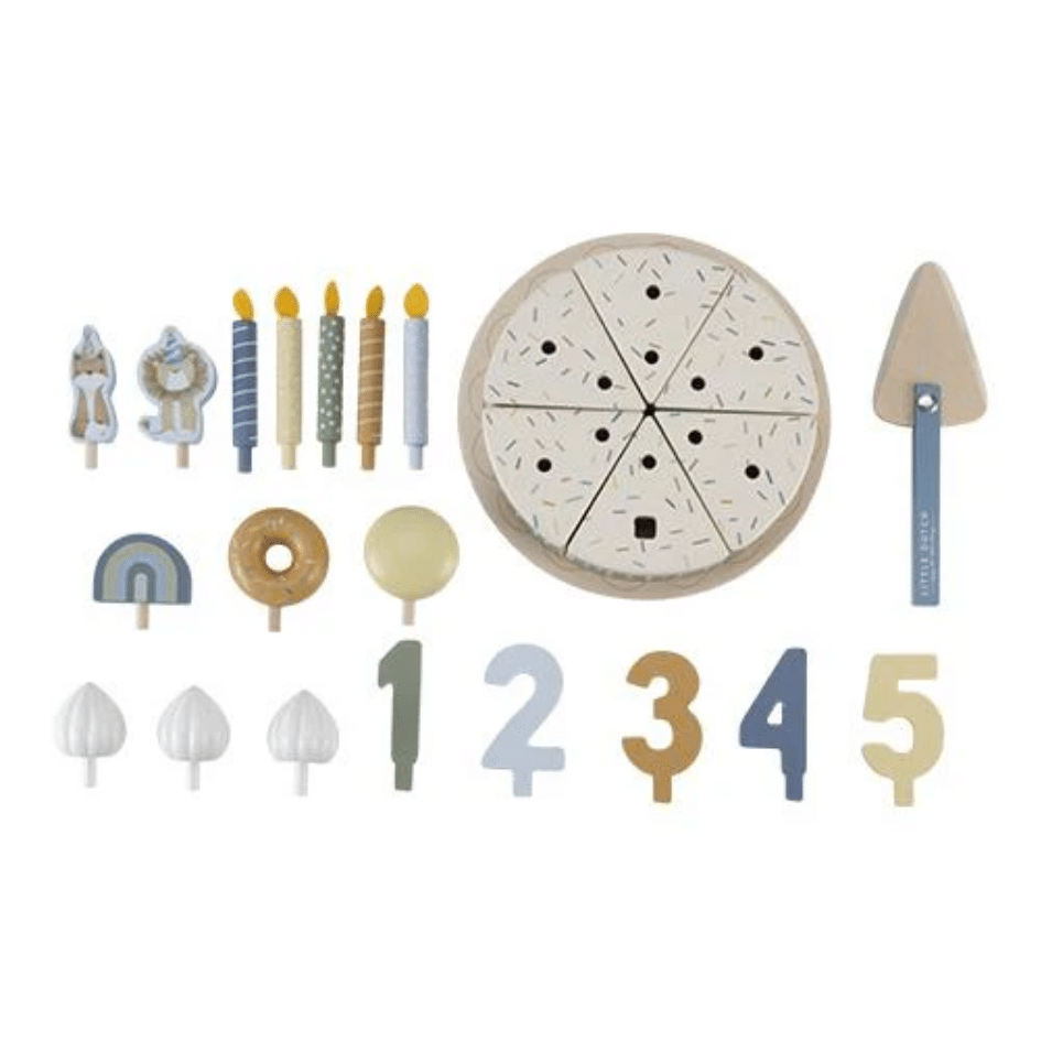 Little Dutch - Verjaardagstaart blauw FSC