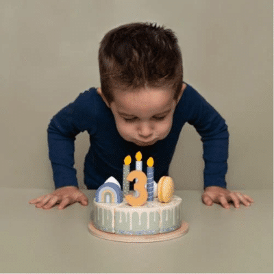 Little Dutch - Verjaardagstaart blauw FSC