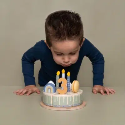 Little Dutch - Verjaardagstaart blauw FSC