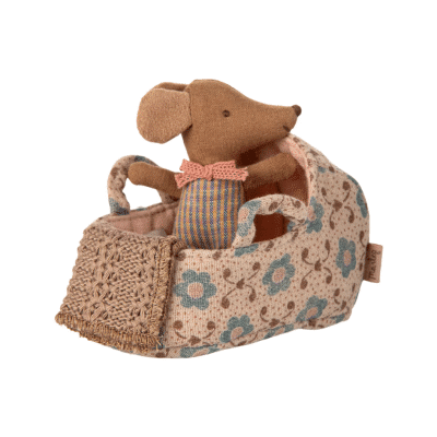 Maileg - Carry cot - Baby mouse - Rose