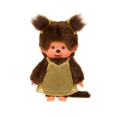 Monchhichi - Meisje in gouden glitterjurk