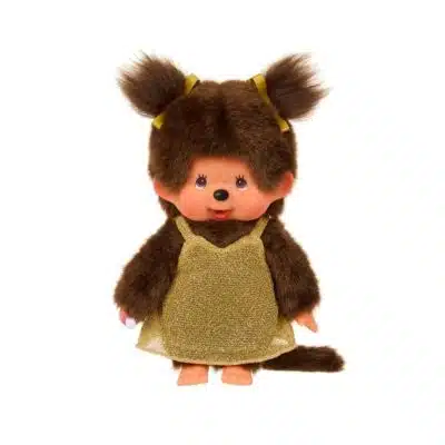 Monchhichi - Meisje in gouden glitterjurk
