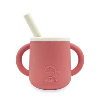 Smikkels - Siliconen cup with handle - Pink