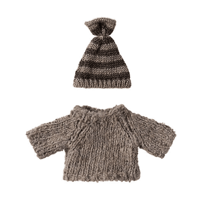 Maileg - Knitted sweater and hat - Big brother mouse