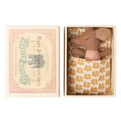 Maileg - Sleepy wakey baby mouse in matchbox - Rose