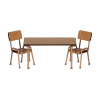 Maileg - Table and chair set - Mouse - Dark powder