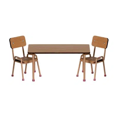Maileg - Table and chair set - Mouse - Dark powder