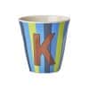 Rice - Middelgroot Alfabetbeker - Blauw - K - Stripes