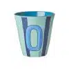 Rice - Middelgroot Alfabetbeker - Blauw - O- Stripes