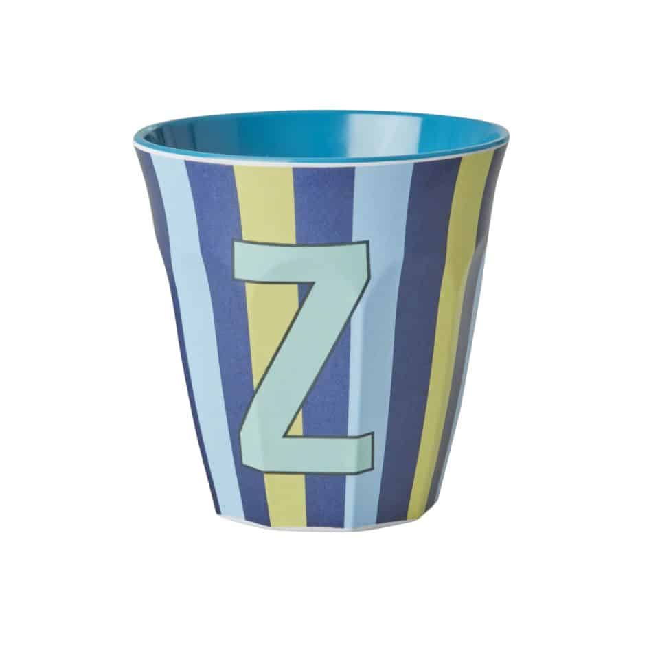 Rice - Middelgroot Alfabetbeker - Blauw - Z - Stripes