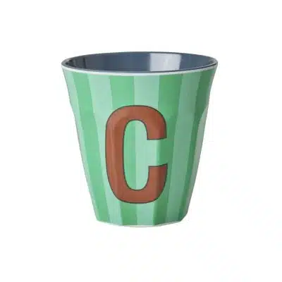 Rice - Middelgroot Alfabetbeker - Groen - C - Stripes