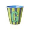 Rice - Middelgroot Alfabetbeker - Groen - G - Stripes