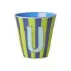 Rice - Middelgroot Alfabetbeker - Groen - U - Stripes