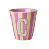 Rice - Middelgroot Alfabetbeker - Meerkleurig - C - Stripes